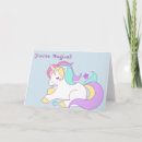 Recherche de licorne kawaii vœux cartes Arc en ciel