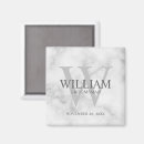 Recherche de marbre blanc magnets Monogramme