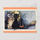 Recherche de chat noir halloween cartes postales Chouette