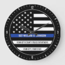 Recherche de police horloges Ligne bleue mince