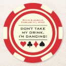 Recherche de jeton poker de dessous de verres Rouge