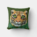 Recherche de tête de tigre coussins Vert