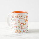 Recherche de orange et blanc tasses Personnalisation
