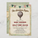 Recherche de vintage travel baby shower invitations L'aventure commence