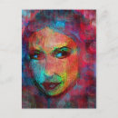 Recherche de visage coloré cartes postales Femme