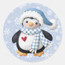 Recherche de pingouins de noël autocollants Bleu