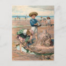 Recherche de vieux jeu cartes postales Illustration
