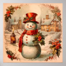 Recherche de bonhomme de neige vintage posters Noël