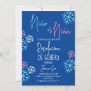 Recherche de snowflake gender reveal invitations Bleu