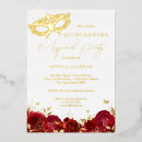 Recherche de masque rouge invitations Quinceanera