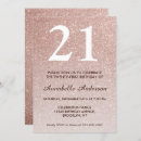 Recherche de de 21 ans anniversaire invitations Or rose