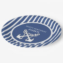 Recherche de ancre bleue assiettes en papier Rayures