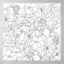 Recherche de dessin trait noir blanc posters Floral