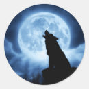 Recherche de lune loup autocollants Bleu