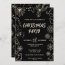 Recherche de noir et or noël invitations Simple moderne