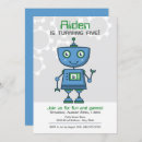 Recherche de robot bleu invitations Fête d'anniversaire