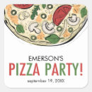 Recherche de anniversaire pizza autocollants Tranche de plaisir