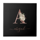 Recherche de monogramme girly carreaux Rose doré