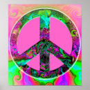 Recherche de signe de paix rose posters Hippie