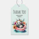 Recherche de panda étiquettes cadeau Aquarelle