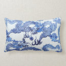 Recherche de dragons chinois coussins Bleu