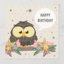 Recherche de hibou anniversaire cartes Floral