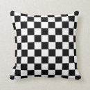 Recherche de motif de damier noir et blanc coussins Moderne