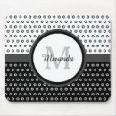 Recherche de pois noir et blanc tapis souris Monogramme