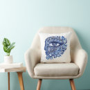 Recherche de oeil abstrait coussins Bleu