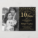 Recherche de 10 ans mariage anniversaire invitations Élégant