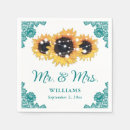 Recherche de tournesol mariage serviettes M et mme