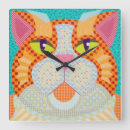 Recherche de chats colorés horloges Abstrait