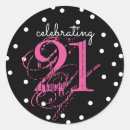 Recherche de anniversaire 21 autocollants Typographie