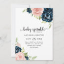 Recherche de navy blue floral invitations Élégant