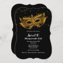 Recherche de masquerade 16ans anniversaire invitations Noir et or