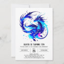 Recherche de dragon anniversaire invitations Aquarelle