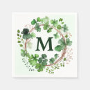 Recherche de trèfle vert serviettes Aquarelle