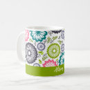 Recherche de motif floral turquoise tasses Botanique