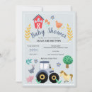 Recherche de ferme baby shower invitations Bleu