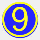 Recherche de numéro 9 autocollants Bleu