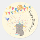 Recherche de chat de joyeux anniversaire autocollants Fête d'anniversaire