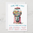 Recherche de gumball machine anniversaire invitations Bleu