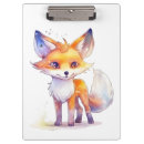 Recherche de renard porte blocs Aquarelle