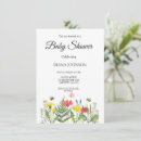 Recherche de fleur 11x16 invitations Baby
