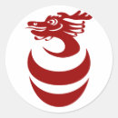 Recherche de dragon chinois rouge autocollants Symbole