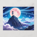 Recherche de lune et étoiles cartes postales Paysage