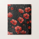 Recherche de pavot rouge puzzles Aquarelle