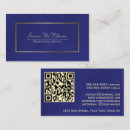 Recherche de bleu royal et or cartes visite Code qr