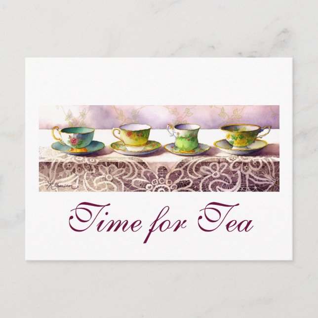 0001 Ligne de la carte postale Teacups (Devant)