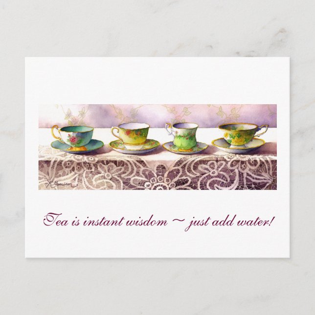0001 Ligne de Teacups Astrid Alauda Carte postale (Devant)